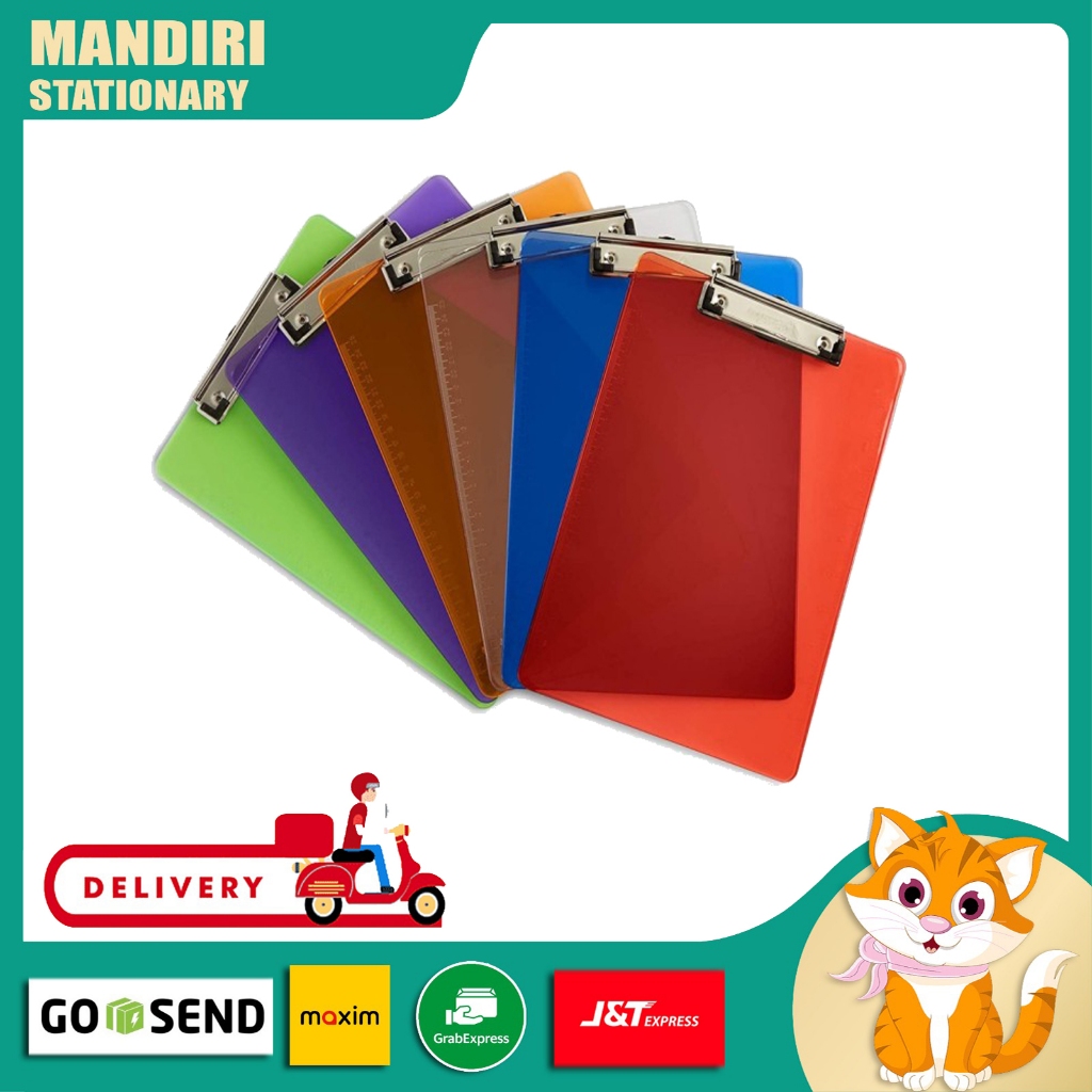 

Clipboard Papan Jalan Alas Ujian Transparan Bening F4