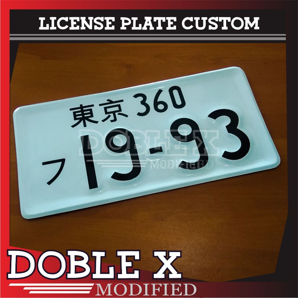 PLAT NOMOR VINTAGE JDM BLACK AND WHITE 1993