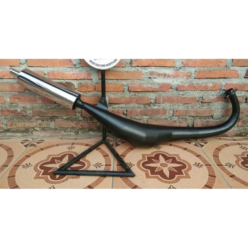 Knalpot RXZ - RZR tabung hitam slincer Chrome copy yypang