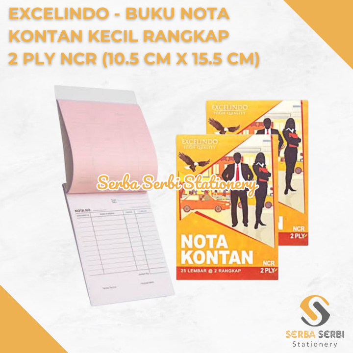 

GROSIR (1 BIJI) EXCELINDO - BUKU NOTA KONTAN K2 / KECIL RANGKAP 2 PLY X 25 SET NCR (10.5 CM X 15.5 CM)