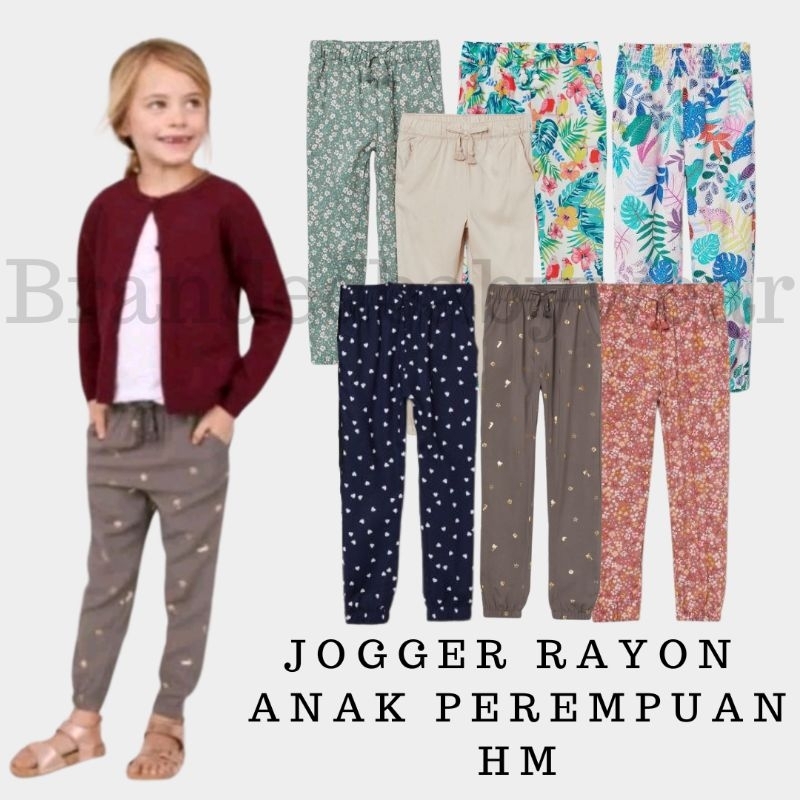 HM Jogger Anak Perempuan Rayon Size 1 2 3 4 5 6 7Tahun BBW374