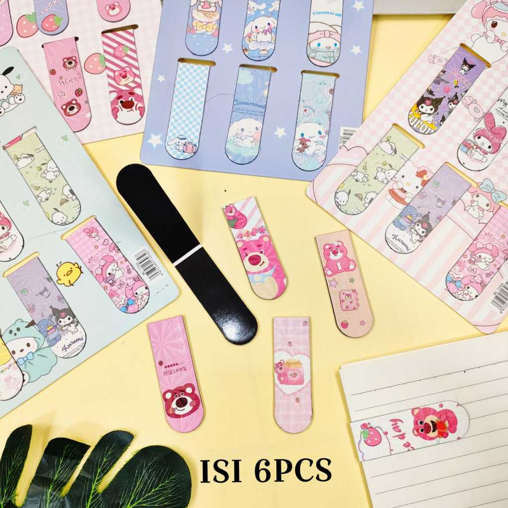 

Pembatas Buku Magnet Karakter / Stick Note Magnet Bookmark