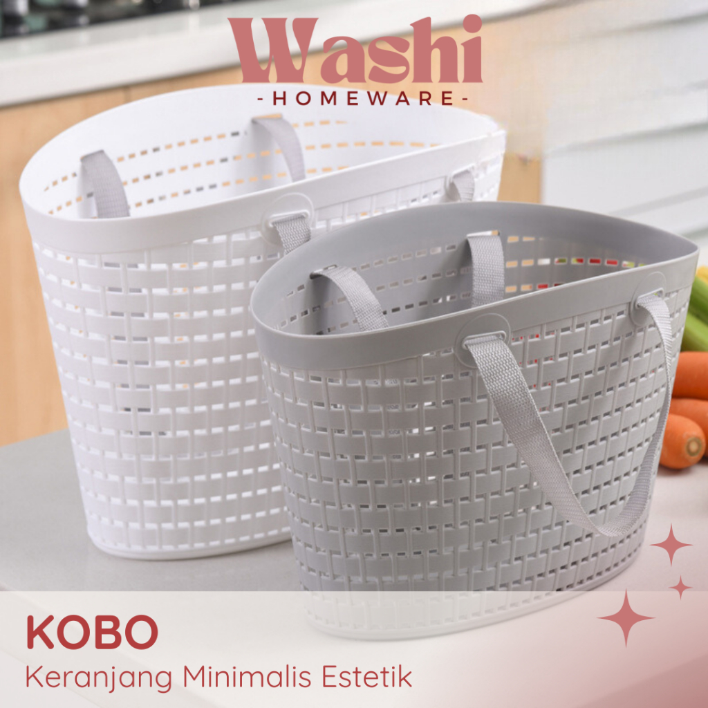 WASHI - KOBO Keranjang Plastik Sayuran Multifungsi Plastic Basket Sayur Buah Praktis Tas Keranjang B