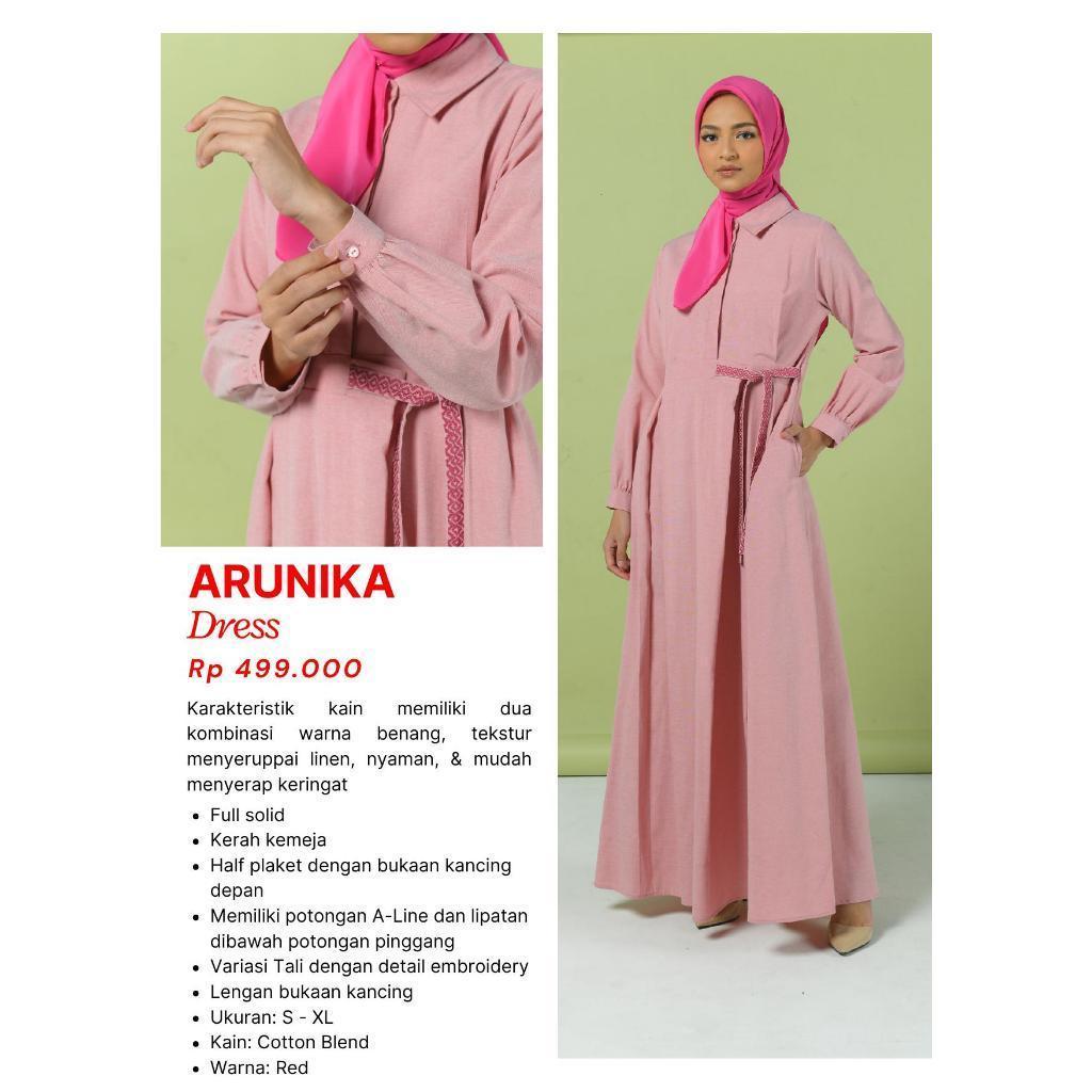 Zoya_Medan / Arunika Dress Baju Gamis Polos Muslim Wanita Dewasa Busui dan Wudhu Friendly Bahan Cott