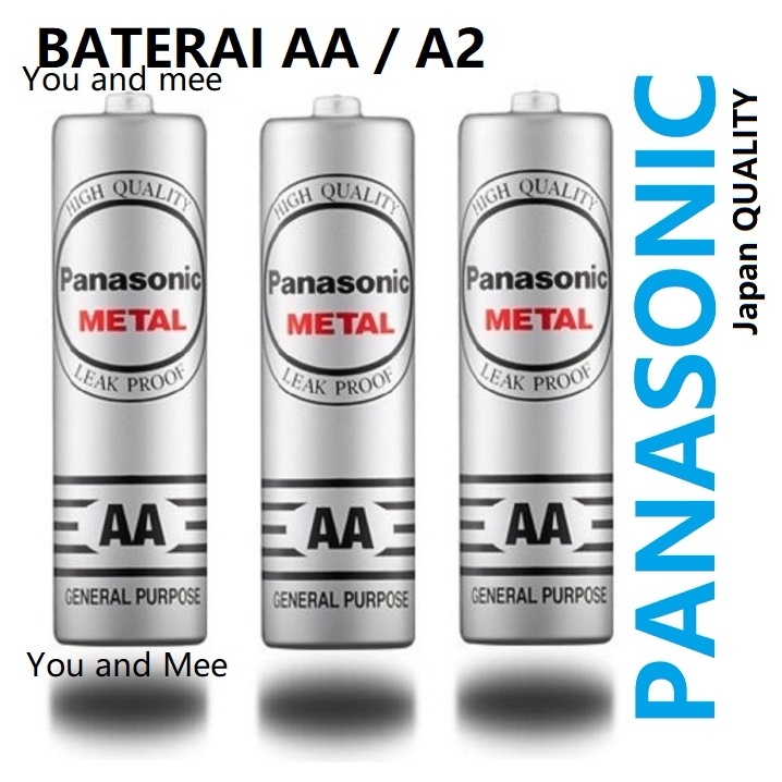 Y&M  PANASONIC METAL UM-3EB/S Batu Batt A2 AA BESAR Brand JAPAN QUALITY Green 1.5V 1.5 V Lion Litium