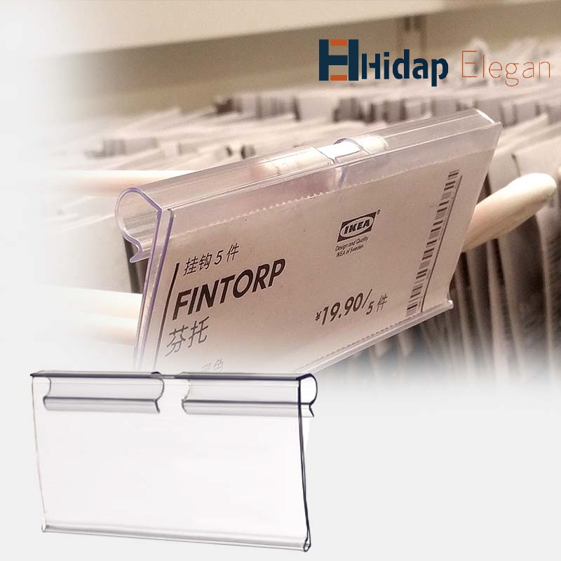 

30pcs Penyangga Label Harga Kait Akrilik Transparan,Hook Type Price Tag Kait Label Holder