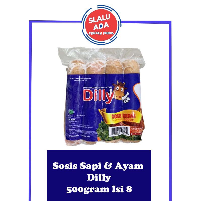 

Sosis Sapi dan Ayam Dilly Berat 500gr isi 8