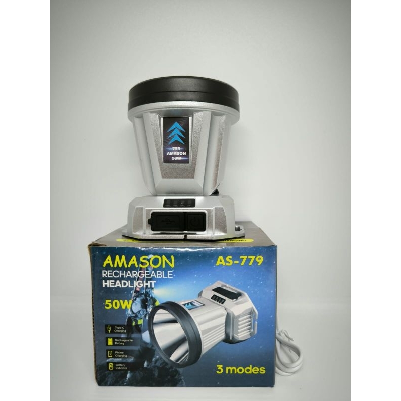 senter kepala super terang 50W FULL / senter kepala litium 18650 2pcs Awet