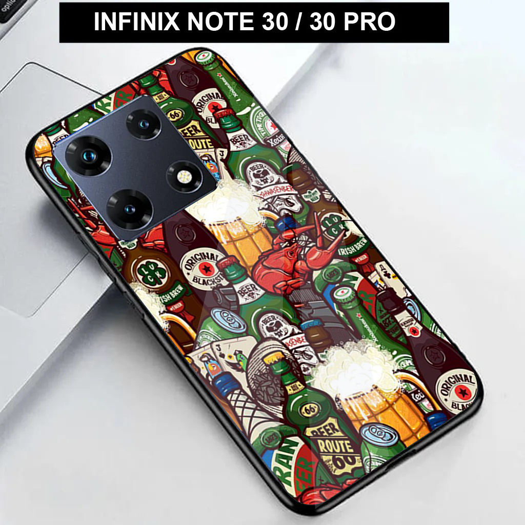 Soft Glass Kaca Untuk INFINIX NOTE 30/ INFINIX NOTE 30 PRO Terbaru  Motif  Tumbler Softcase Kilau Pe