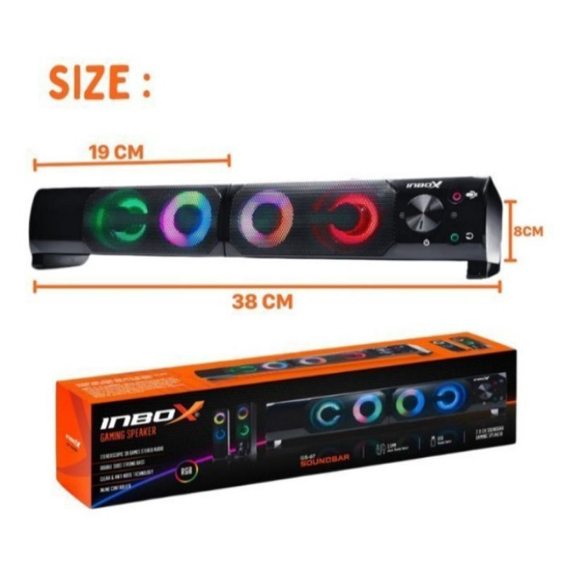 [ ARS ] Speaker Inbox GS07 Soundbar SuperBass Gaming Speaker RGB/Speaker Inbox GS-07 Laptop/Pc/Gamin