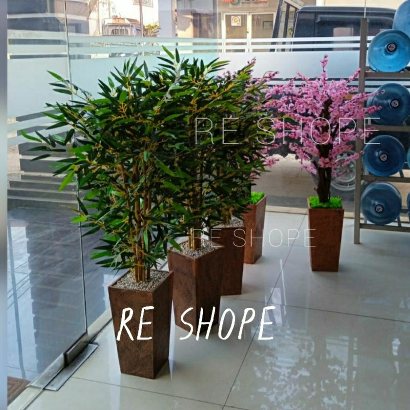 Bunga plastik pohon bambu 120cm - bunga hias artificial - pohon plastik Bambu Bunga Hias Plastik