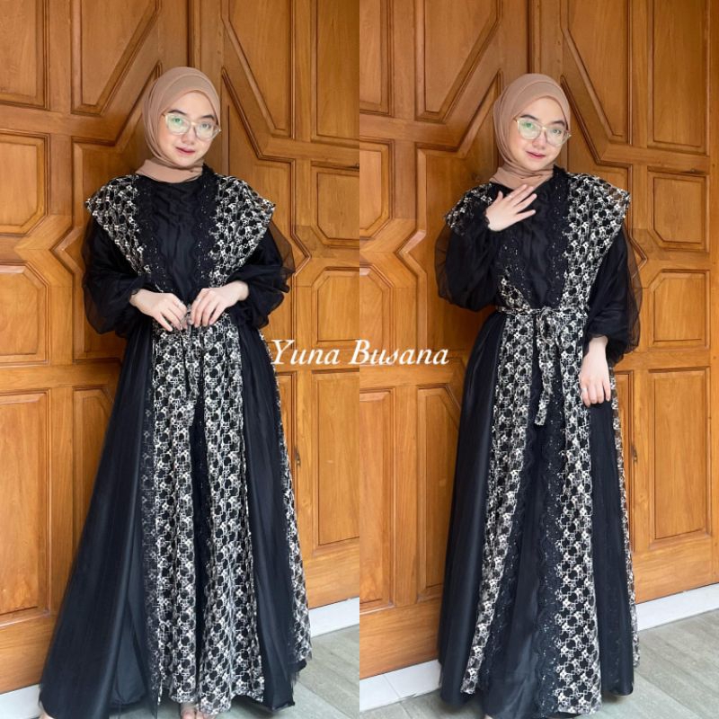 NAURA DRESS PREMIUM BRUKAT TILLE
