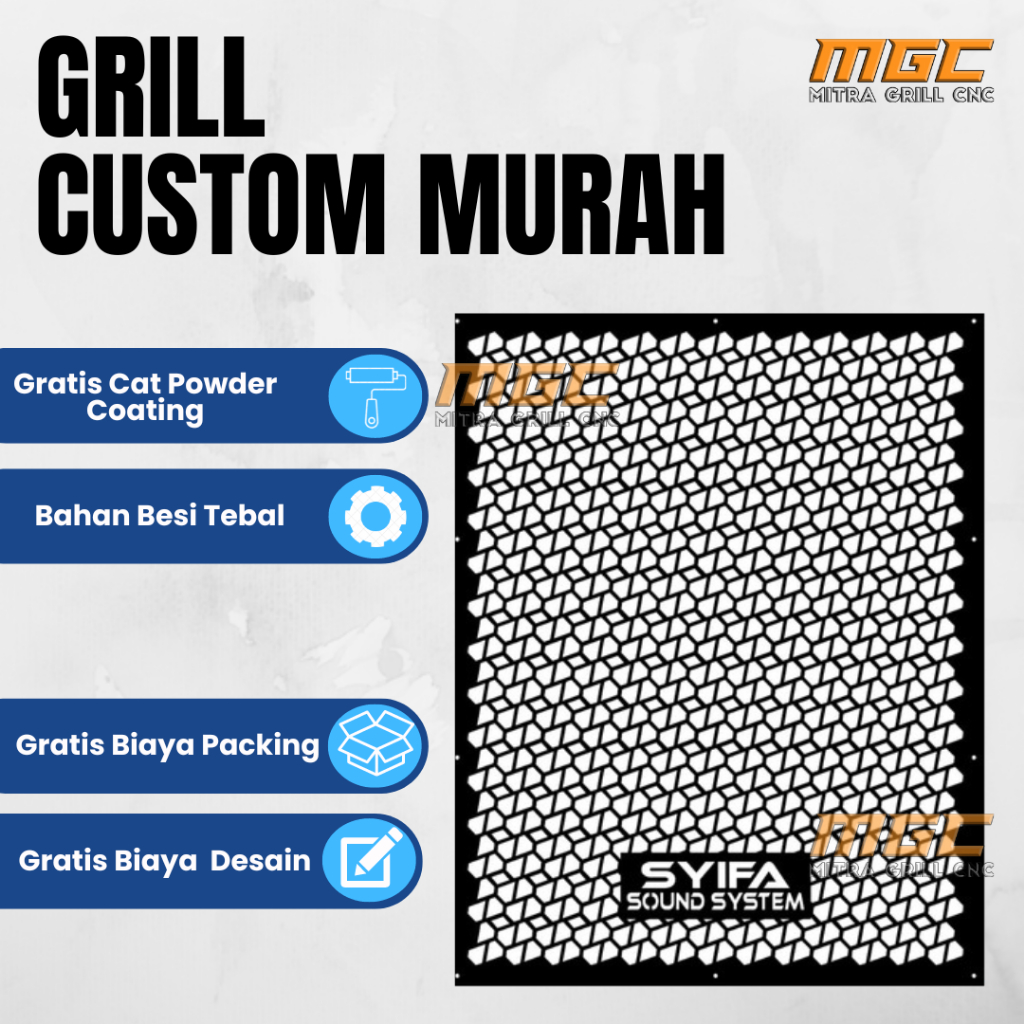 GRILL SOUND CUSTOM motif diamond - Tutup Ram Speaker Model JLB 12 Inch
