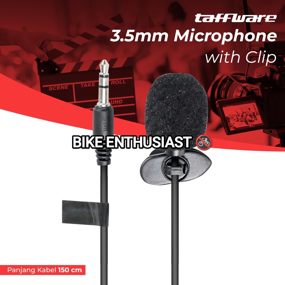 SR-503 - Taffware 3.5mm Microphone Clip for Smartphone Laptop Tablet 150cm plug 3.5 mm kabel 1.5 Met