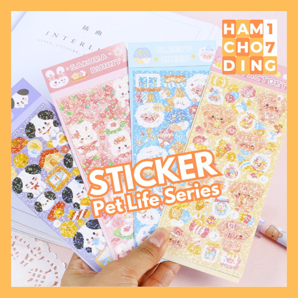 

STICKER PET LIFE SERIES (PIG, PUPPY, FOX, KITTEN, SHEEP, BEAR, BUNNY) FOR PHOTOCARD PC DECO