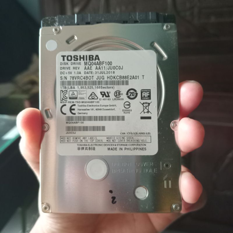 Harddisk HDD Internal Laptop Toshiba 1TB PS4 PS3 PS2 SATA 2.5 inch 5400