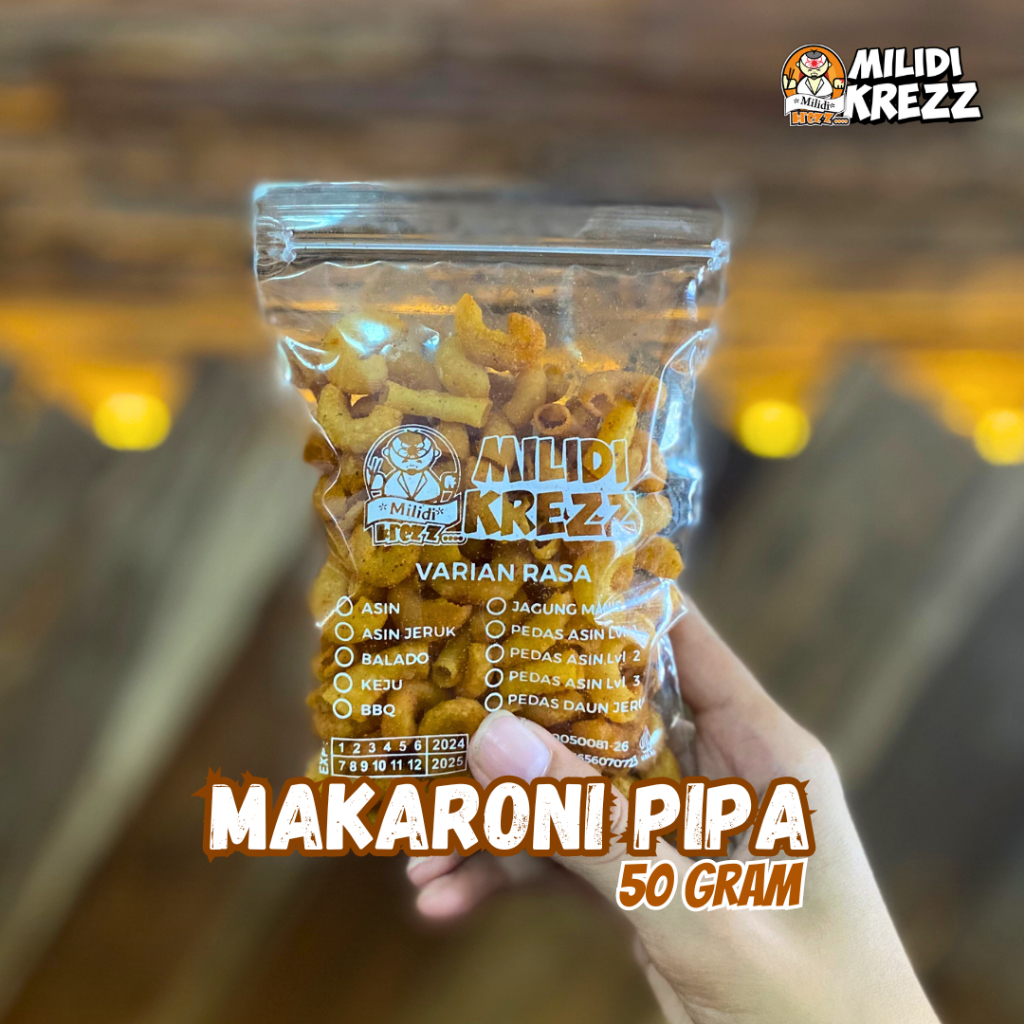 

Makaroni Pipa 50 gr Cemilan Makroni Pedas