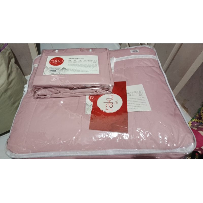 Bedding Set Raku fuwa-fuwa king rabbit NEW Bedcover Sprei ukuran 200x180 Pink-Lilac BARU