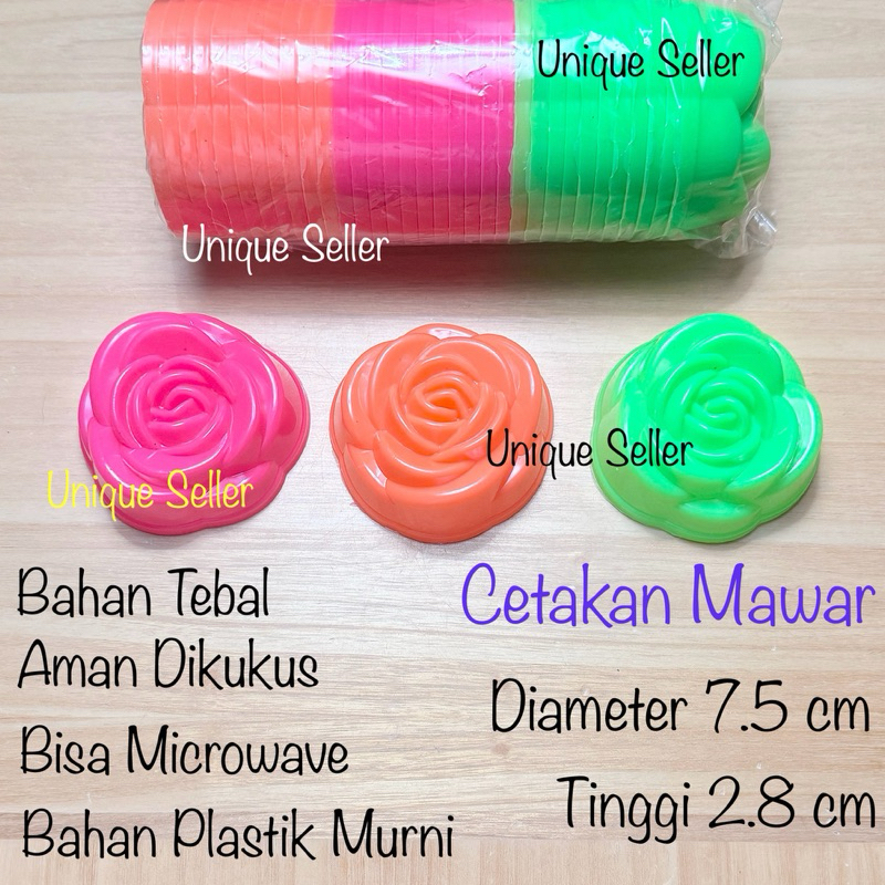 [Isi12] Cetakan Kue Mawar Besar 7.5 cm Plastik / Cetakan Puding Kue Putu Ayu Bolu Jelly Jelli Jely J