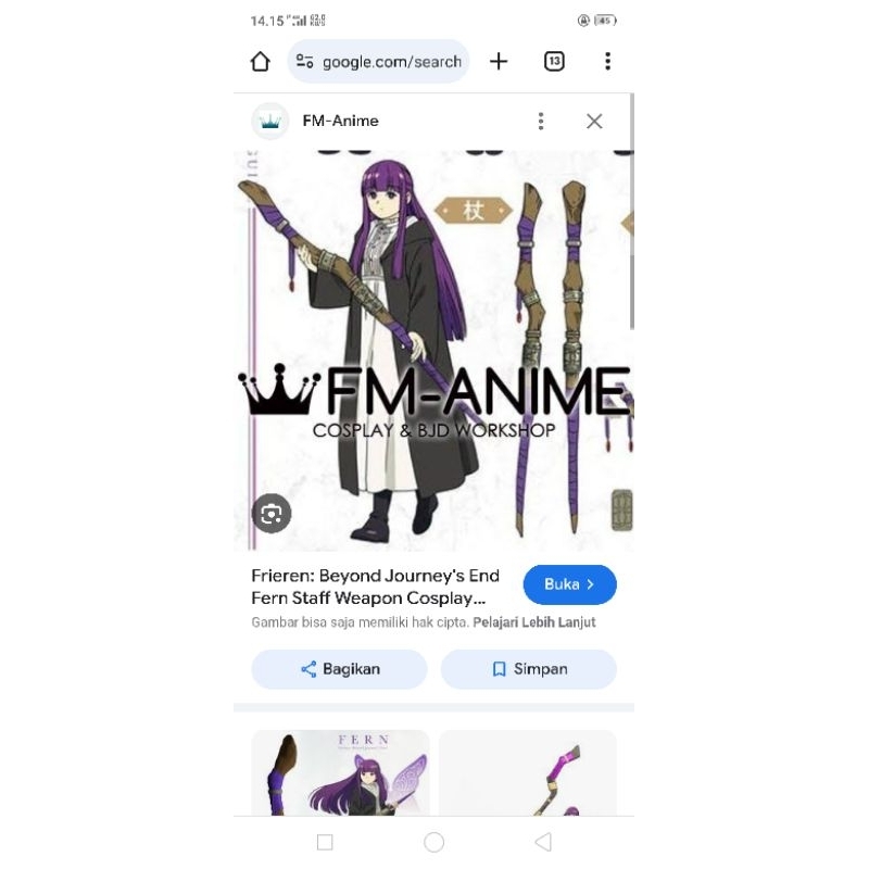 weapon fern dari anime frieren