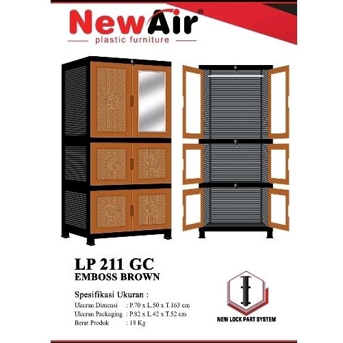 Lemari NewAir LP 211 GC EMBOS BROWN