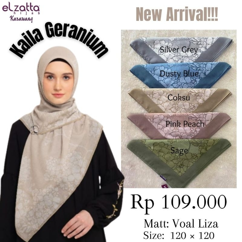 Elzatta Hijab Terlaris - Kerudung Segiempat Motif Elzatta