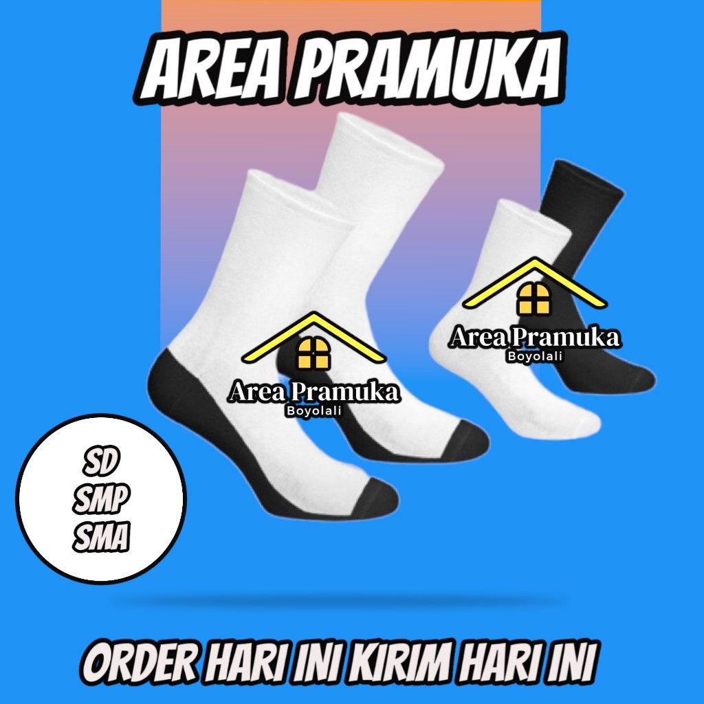 kaos kaki putih / kaos kaki sekolah putih hitam