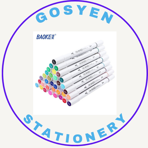 

BAOKE Art Marker Set Spidol Seni Ujung Ganda Pena Seni Set 12-24-36-48 Warna MP2923