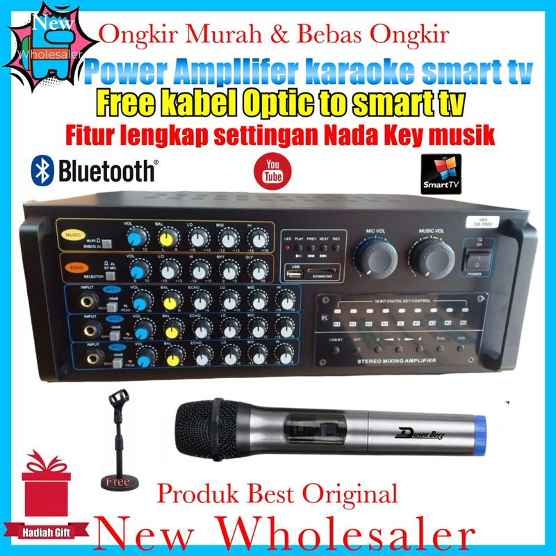 Power amplifier Karaoke DBk Db5500 Settingan Nada Key Musik Original Optical