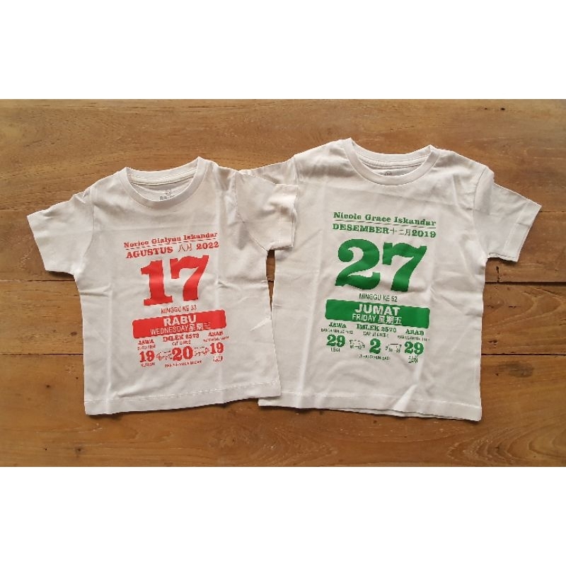 Kaos Kalender Anak