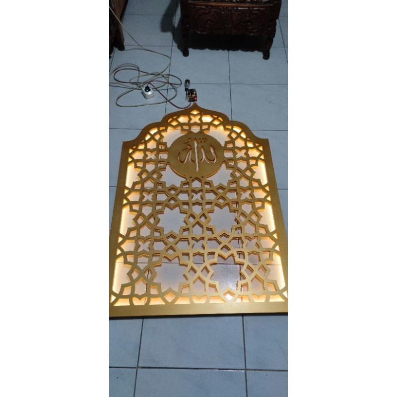 Mihrab PVC Board 15mm 80x120 Gold LED