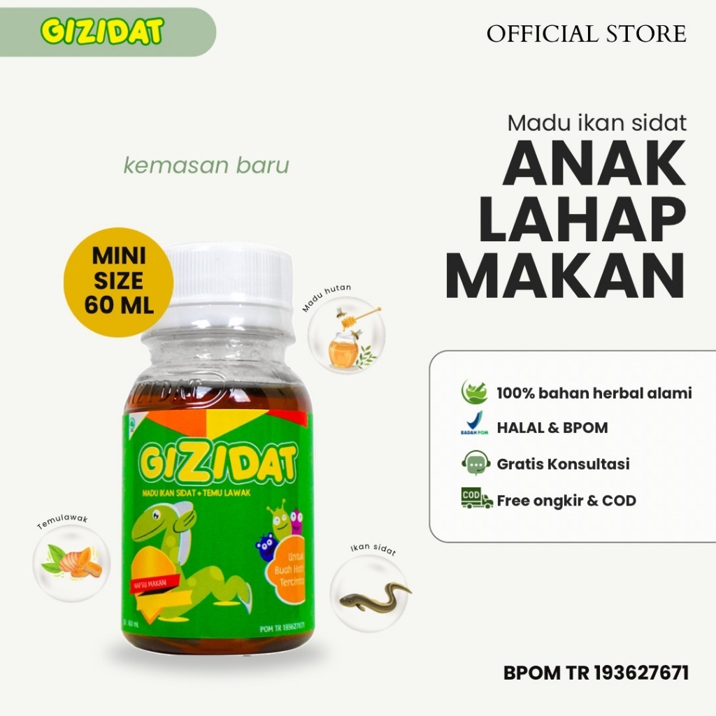 Gizidat madu anak penambah nafsu makan madu probiotik