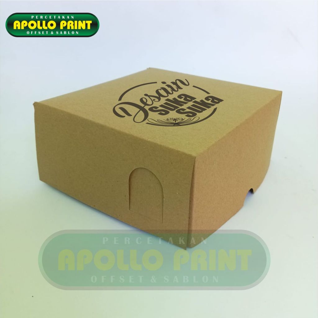 

Box Custom ( SABLON ) Packaging Kardus Roti, Snack, Makanan 16x16x7,5 cm
