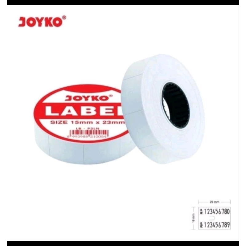 

joyko label tembak harga 2 line putih /isi kertas tempel harga joyko putih 2 baris 16mmx23mm LB-P2LN