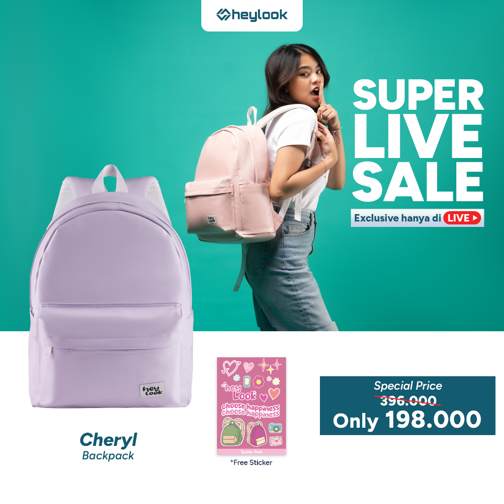 HEYLOOK Official - Tas Punggung CHERYL Waterproof Tas Ransel Kulit Tas Backpack TAS SEKOLAH SD SMP S