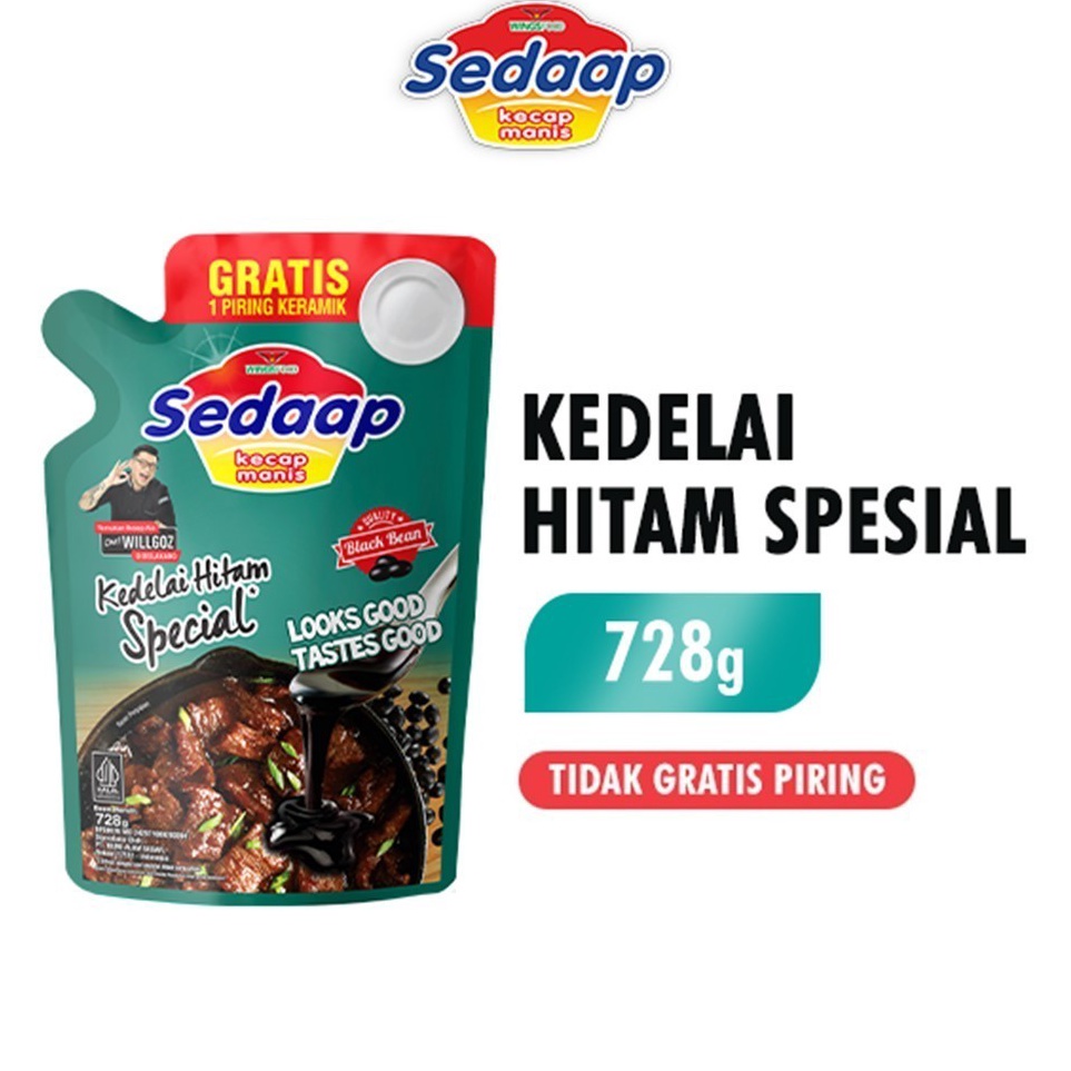 

Harga Kompetitif Sedaap Kecap Manis Kedelai Hitam Spesial Pouch 728 g52ml