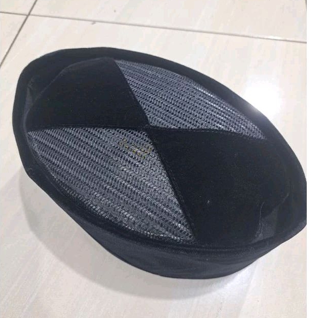 Peci Hitam Manis Ac Silang Bludru Premium Original