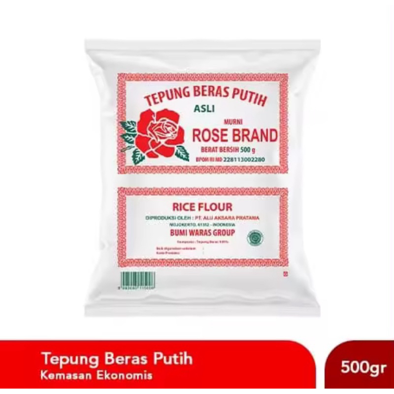 

Tepung beras putih rose brand 500 mg