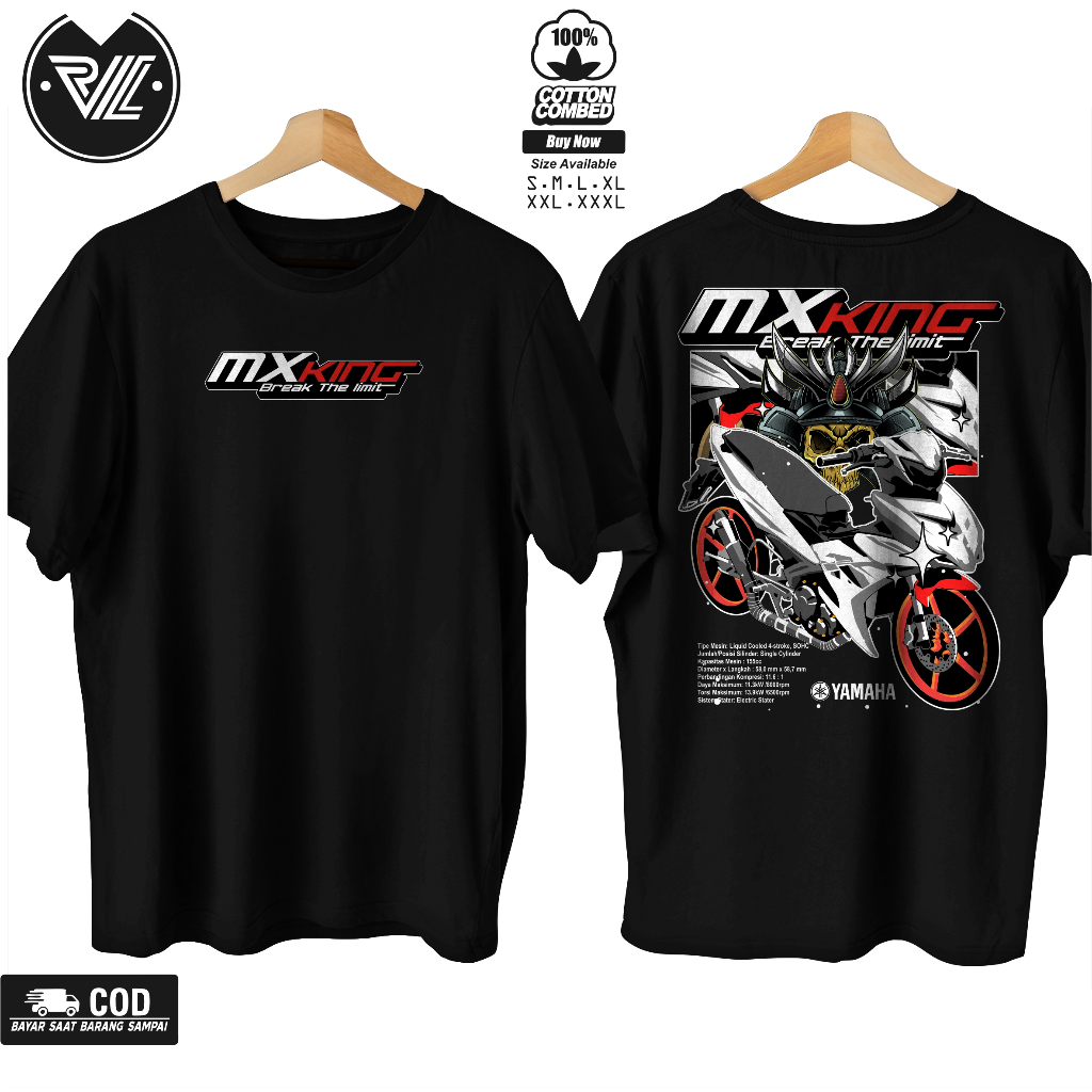 Kaos Motor MX KING Yamaha Break The Limit New Series Cotton Combed 30s / Kaos Pria Distro Motor / Ka