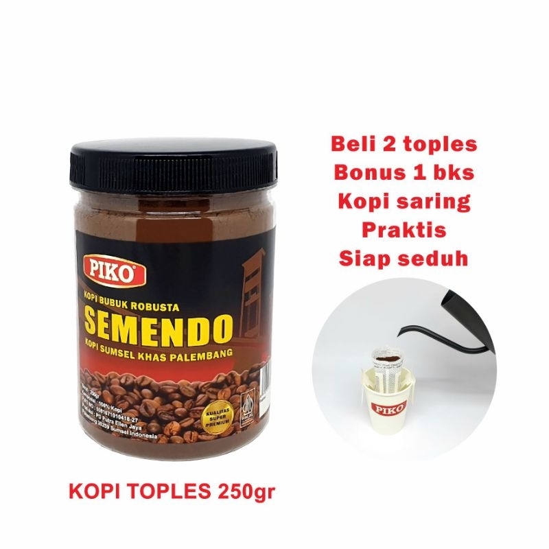 

Kopi Bubuk Robusta Pagaralam Dan Semendo 250gr Kemasan Toples Kopi Piko