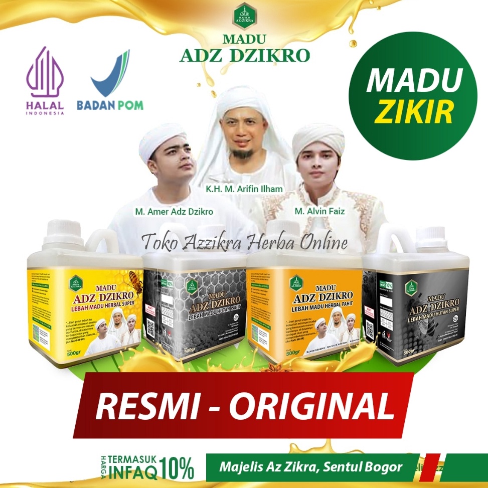 

New Collection Madu Adzikra Herbal Super Adz Dzikro Original Hitam Pahit Az Zikra Asli 1 5 gr