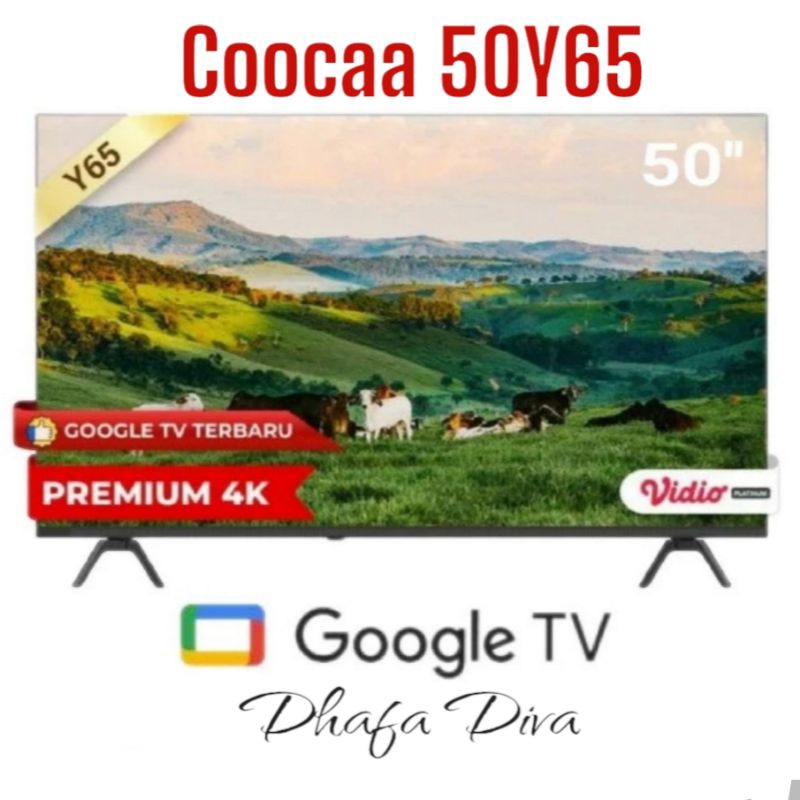 Coocaa LED TV 50 Inchi 4K UHD Google TV Digital Smart TV 50Y65