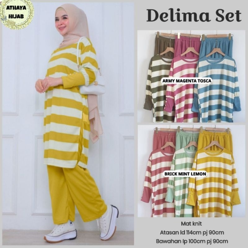 DELIMA SET BY ATHAYA SETCEL WANITA MAT KNIT SIZE JUMBO