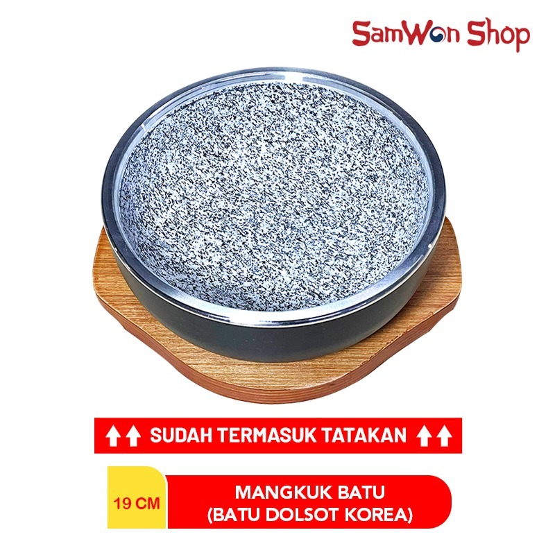 BATU DOLSOT STONE BOWL KOREAN BIBIMBAP DIAMETER 19 CM + TATAKAN