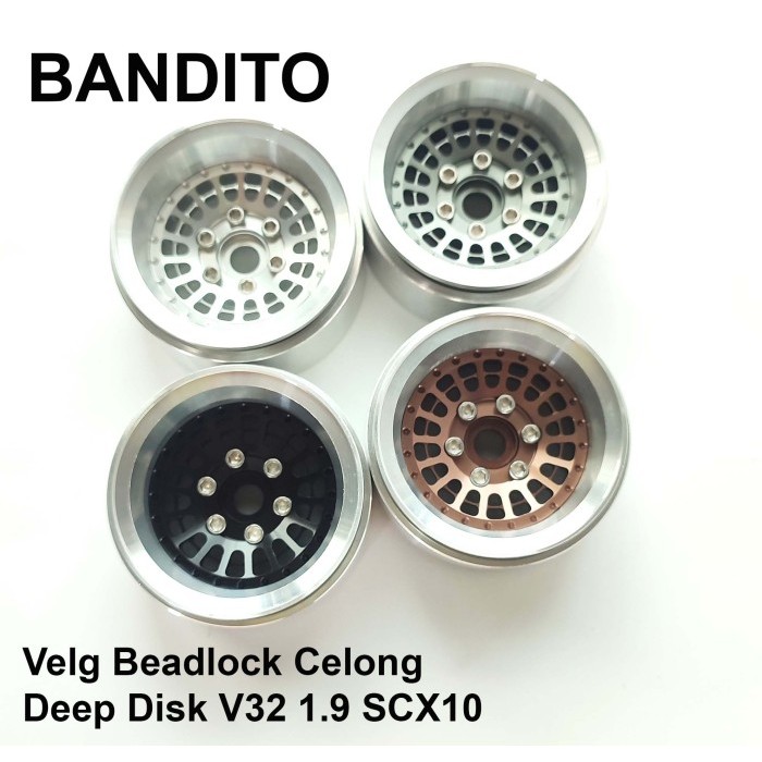 Bandito Velg Beadlock Celong Deep Disk V32 Silver 1.9 SCX10