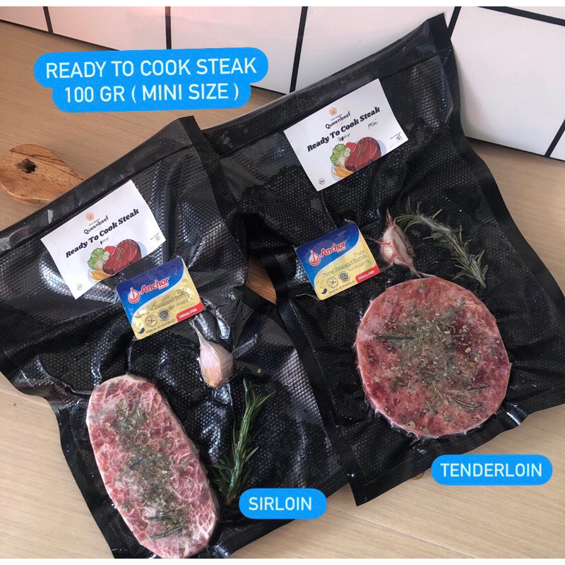 

100 gr Australian Steak Siap Masak HALAL Steak meltique Marinasi Daging Sapi Meltic Ready to cook steak tenderloin