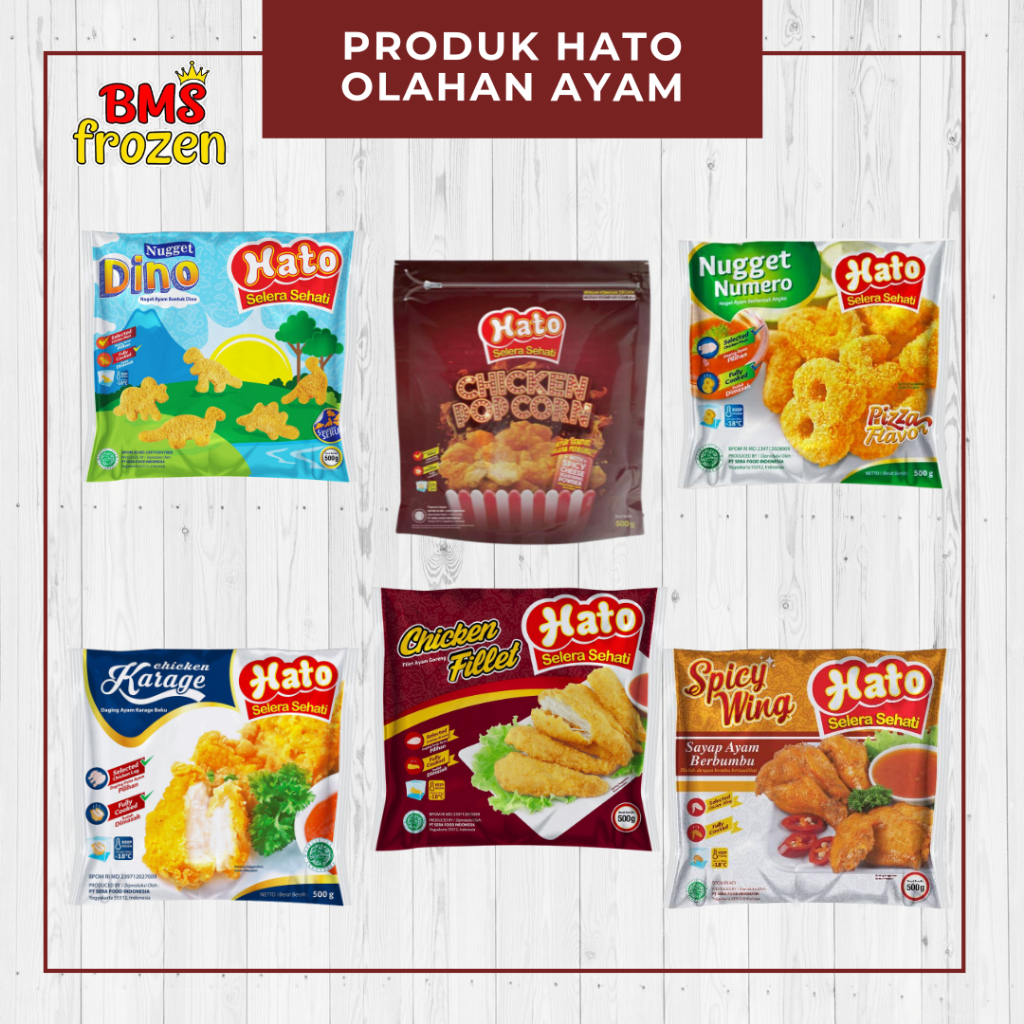 

BMS Frozen Mart | Hato Chicken Fillet - Karage - Spicy Wing - Hato Nugget