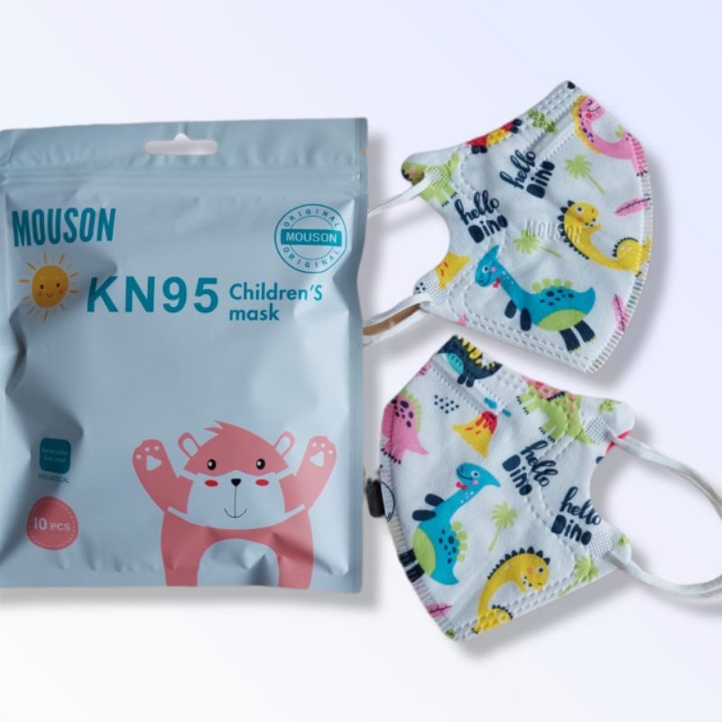 Masker Anak KN95 MOUSON 5Ply Isi 10Pcs Motif Mix Karakter Kartun Lucu KN 95 5 Ply Earloop Surgical M