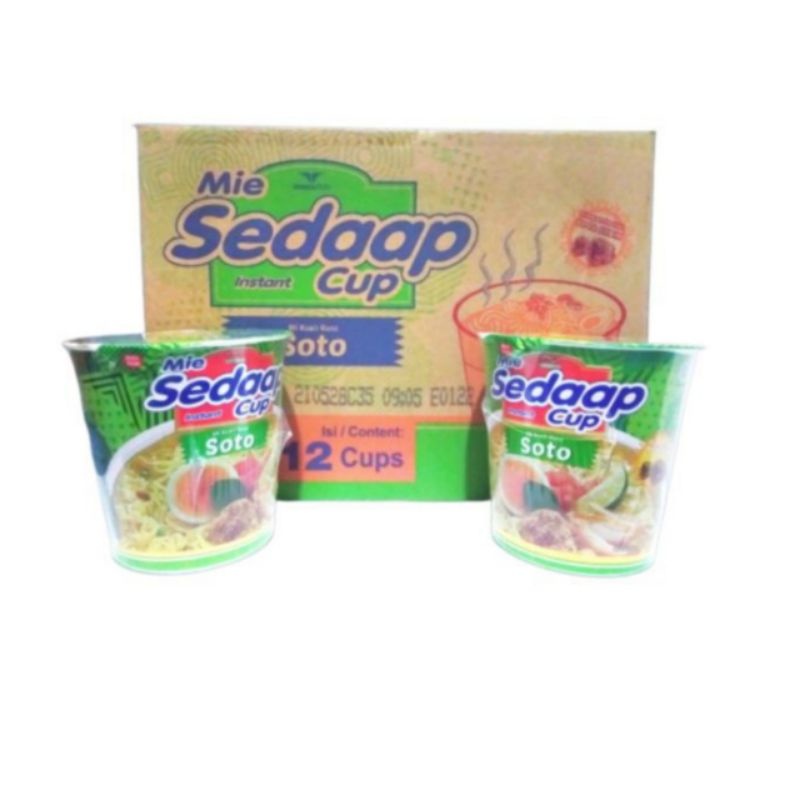 Mie Sedaap Cup Rasa Soto 1 dus isi 12 Pcs