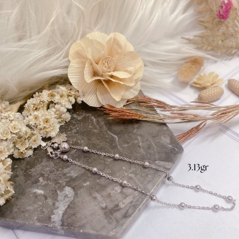 Gelang Kaki White Gold Emas Asli Kadar 8K